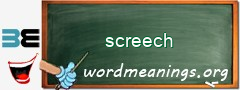 WordMeaning blackboard for screech